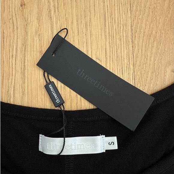 Three Times - Cinnamon Long Sleeve Eyelet Top in Black - Picture 3 of 5